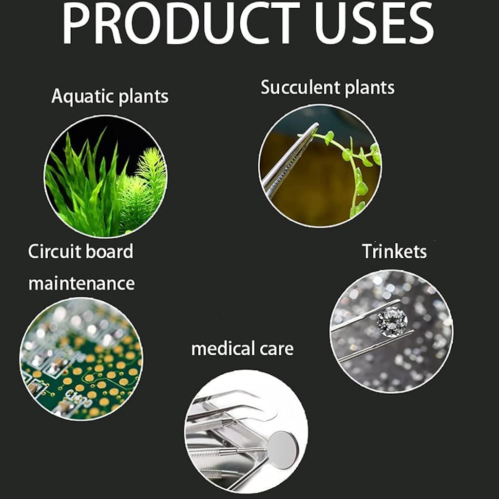 HASTHIP® Juego de 2 Pinzas Acuáticas de Acero Inoxidable para Acuario 27 cm/10.6 in – Pinzas Rectas y Curvas Antideslizantes para Plantas,Limpieza y Alimentación Peces Reptiles,