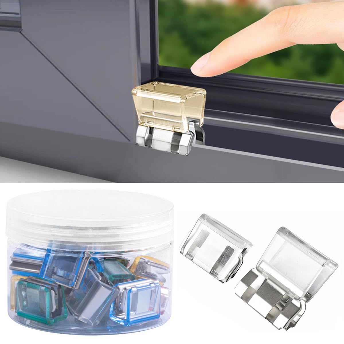 HASTHIP Sliding Window Stoppers for Child Safety with Snap On Design and Metal PC Build | 20 Pcs