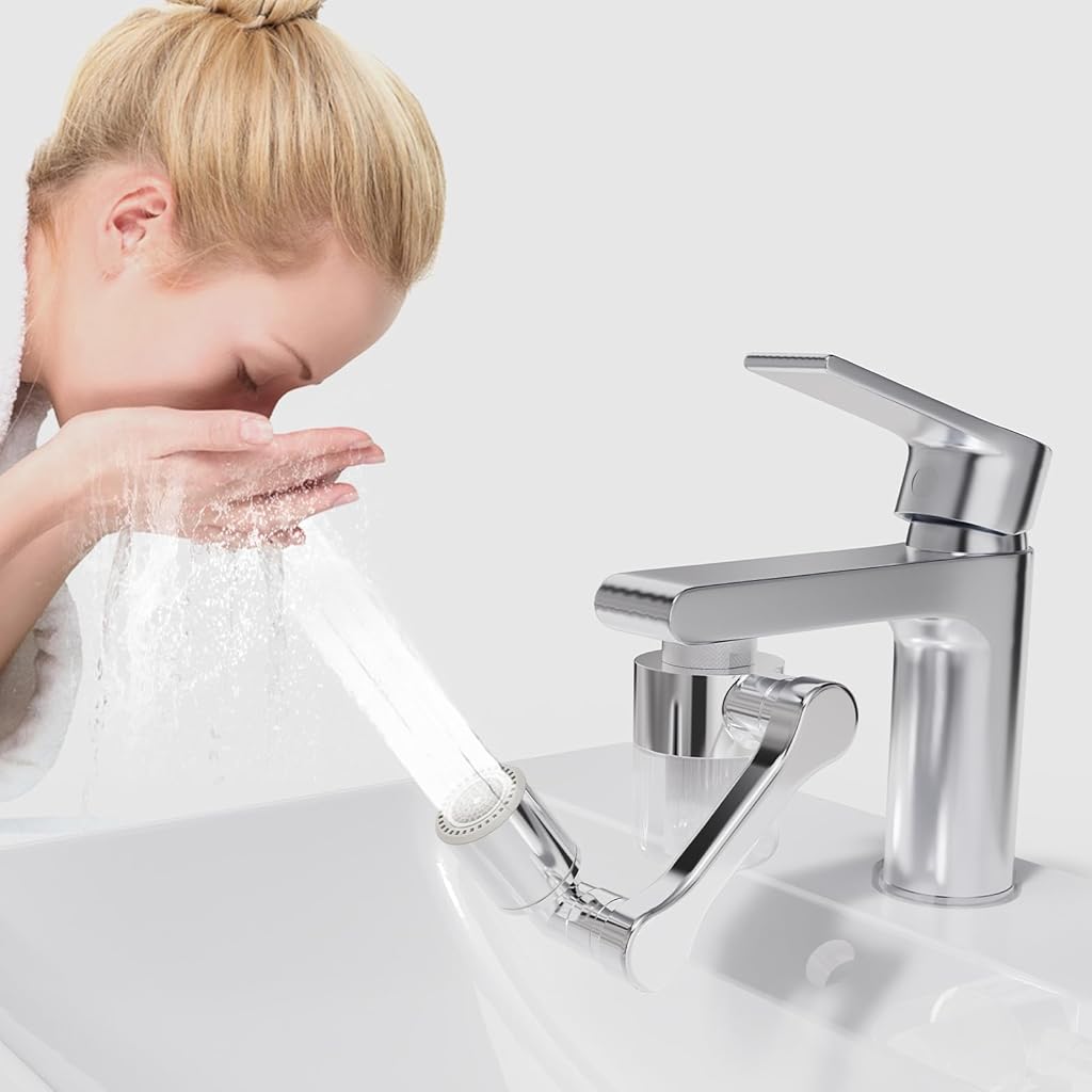 HASTHIP® Kitchen Faucet Extender with Filter, 360° Swivel Faucet Attachment, Universal Tap Water Filter, Clear Filtration Core Design, Splash-Proof Faucet Aerator for Kitchen, Bathroom