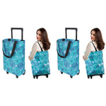 HASTHIP Portable Shopping Cart with Wheels for Groceries featuring Telescopic Handle and Shoulder Straps | Foldable Waterproof Bag Set of 2