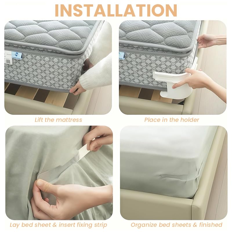HASTHIP Bed Sheet Holders Set for All Mattress Sizes with Heavy Duty Corner Straps | 4 Pack