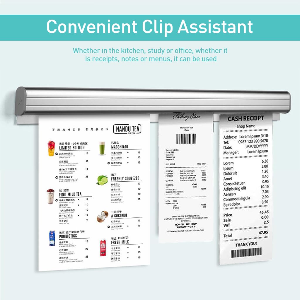 HASTHIP Ticket Holder for Restaurant Orders featuring 19.6 in Metal Tab Grabber | 2PCS