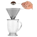 HASTHIP Pour Over Coffee Dripper with Dual Filter Mesh for 1-6 Cup Brewing | Stainless Steel Reusable Cone