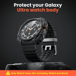 ZORBES® for Samsung Galaxy Watch Ultra 47mm(2024/2025) Case, Rugged Sport Watch Case, Durable Snap-on TPU Protective Cover with Full Edge Guard, Fashion Watch Guard Accessory, Black