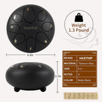 HASTHIP Steel Tongue Drum for Meditation and Yoga with 6 in 8 Note Design | Gold Handpan