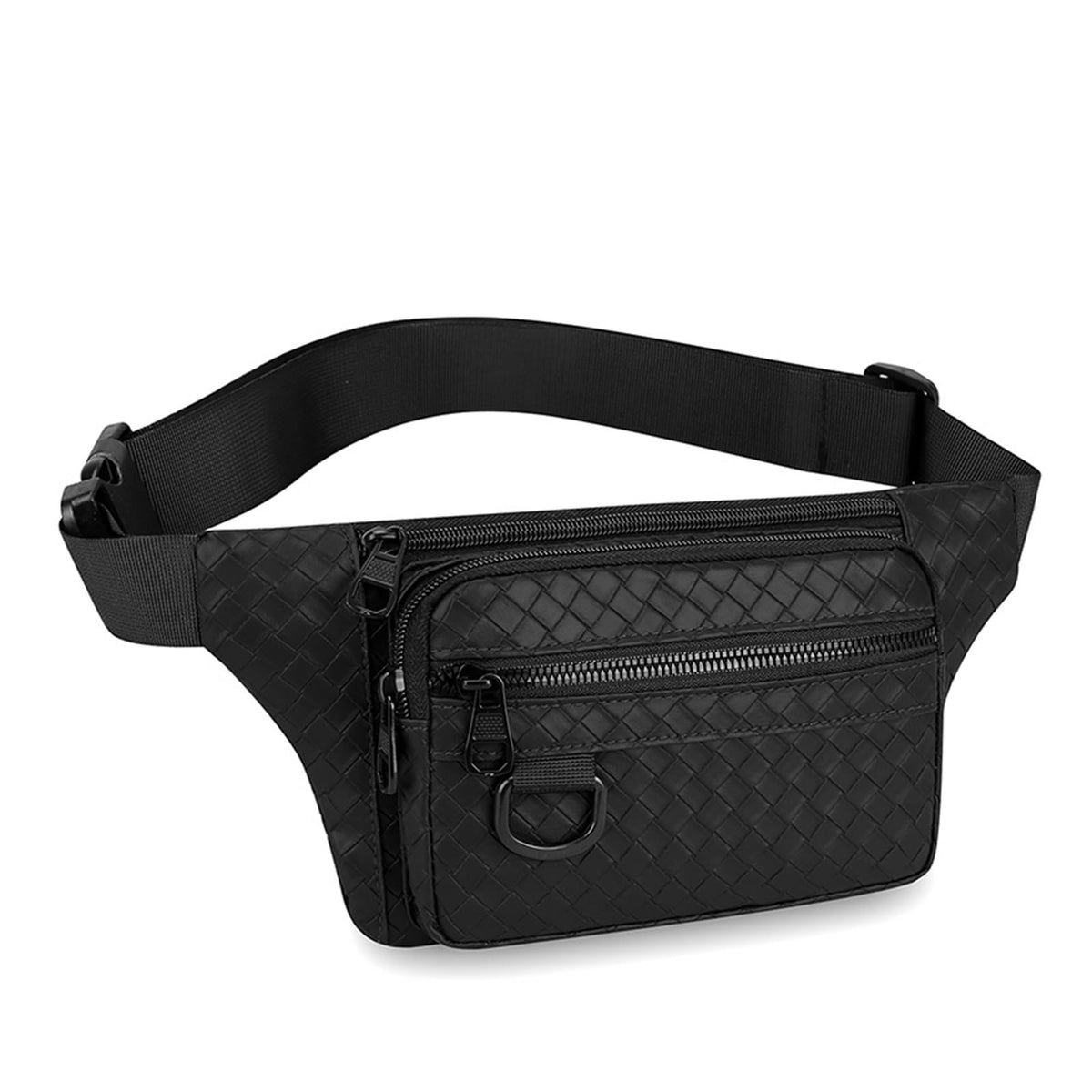 HASTHIP® Cangurera Deportiva de Piel Vacuno para Hombre, Riñonera Ajustable y Resistente con Múltiples Bolsillos, Ideal para Correr, Ciclismo, Viaje y Actividades al Aire Libre