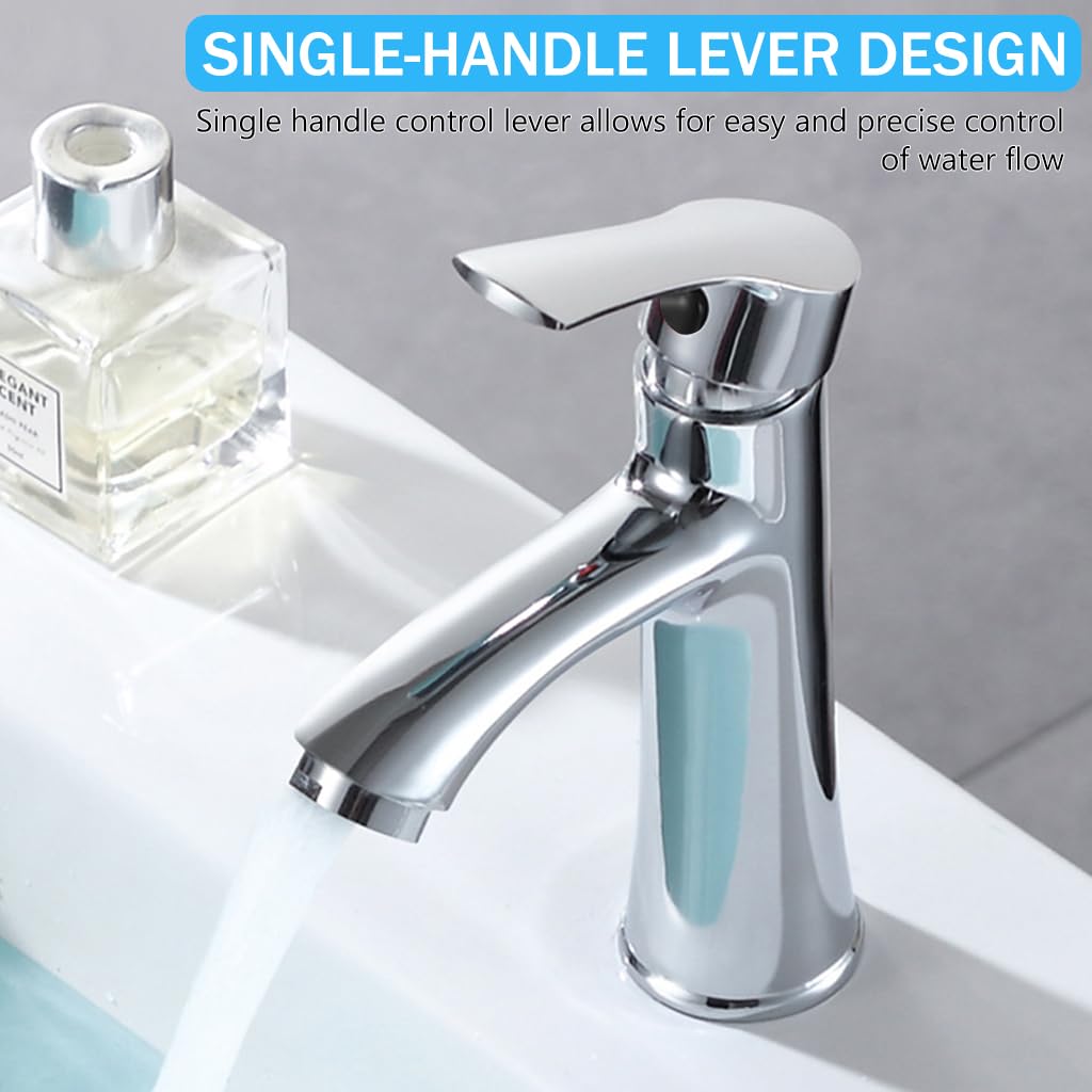 HASTHIP Bathroom Wash Basin Tap for Kitchen with Single Handle Lever and 23.6 Inch Lines | Chrome Finished ABS