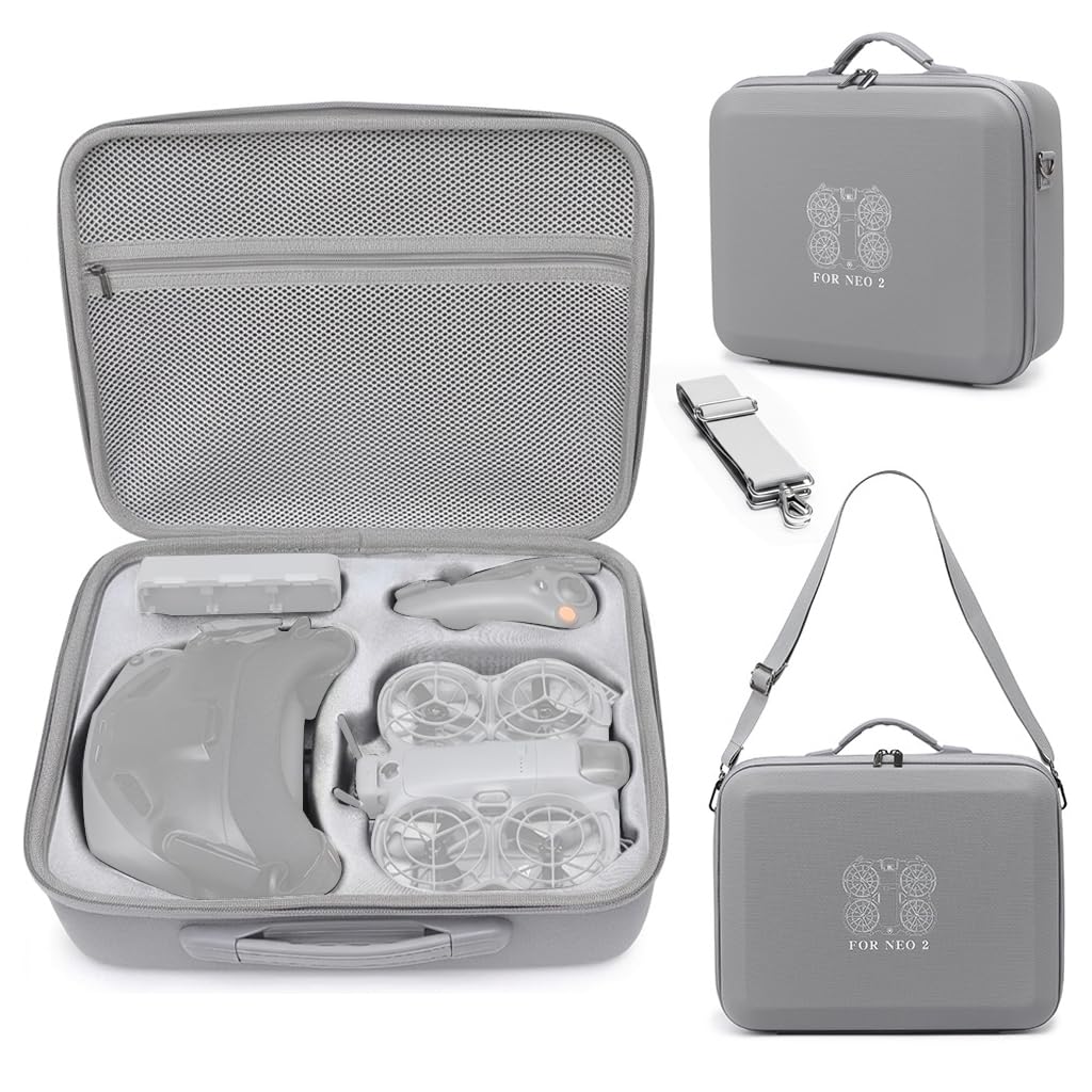 HASTHIP® Compatible with Neo 2 Drone, Drone Travel Case Bag Accessories Storage Bag PU Waterprooof Zip -up Carrying Bag with Shoulder Strap Shockproof Custom-fit Storage Bag (Case Only)