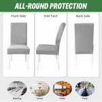 HASTHIP Dining Chair Covers for 14–18 in Seats with Non Slip Elastic Edge | Velvet Grey Set of 6