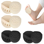 4 Pairs Metatarsal Pads for Women Soft Ball of Foot Cushion Pad, Half Toe Sleeves Anti Slip Silicone Dots Forefoot Pads Socks for Relieve Toes Pain & Pressure, Dancer Foot Support Pad