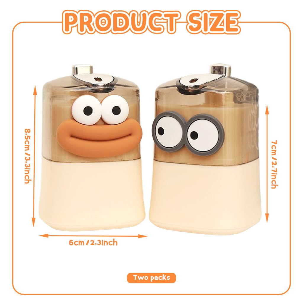 HASTHIP Toothpick Holder 2 Pcs with Push Down Pop Up Dispenser 10x6.5x6.5 cm Beige | Bamboo Refillable Container for Dining Table
