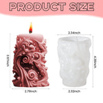 HASTHIP Cylindrical Candle Mold for DIY Candle & Resin Art with Baroque Carved Design | Flexible Silicone for Home Décor Crafts