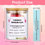 HASTHIP Dating Ideals Jar with 120 pcs Color Coded Notes for Creative Couple Activities | Fun Gift for Anniversaries and Valentine’s Day