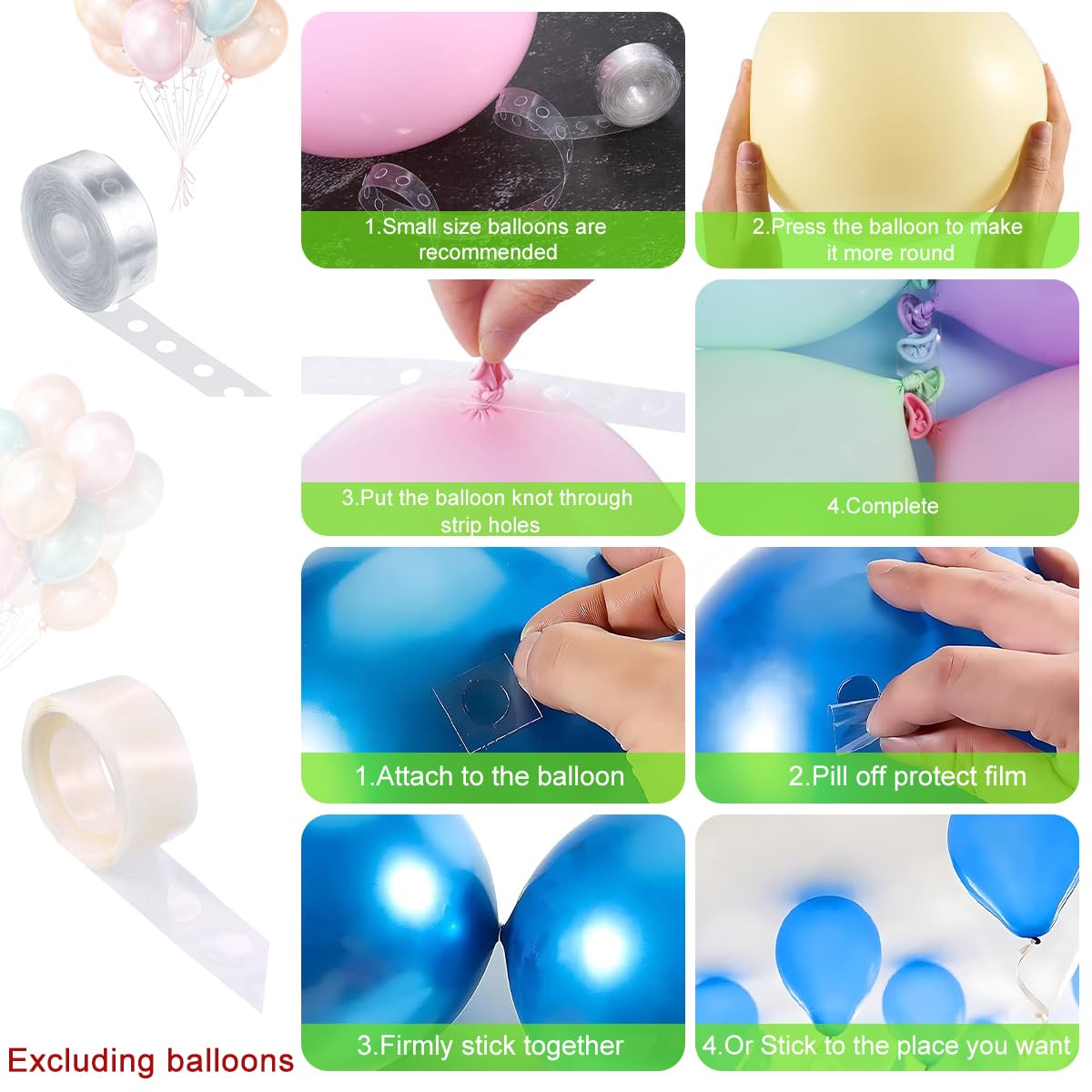 HASTHIP Party Balloon Supplies Set for Birthday and Wedding Decorations | Includes Hand Pump, Clips and Display Stand