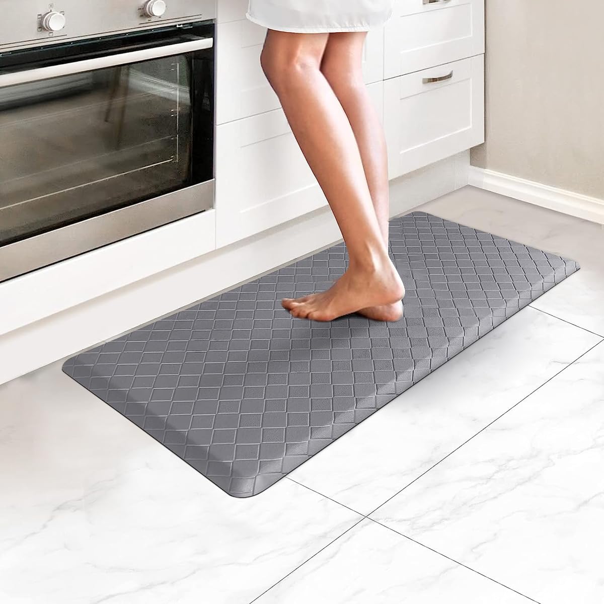 HASTHIP Anti Fatigue Mat for Kitchen and Office with Non Slip Surface 17 x 28 in Grey