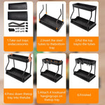 HASTHIP Double Layer Kitchen Organizer for Small Kitchens with Sliding Drawer Rack and Hooks