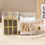 HASTHIP Clear Acrylic Storage Box for Makeup Essentials with Lids 9.5x8.4cm | Dustproof Dispenser
