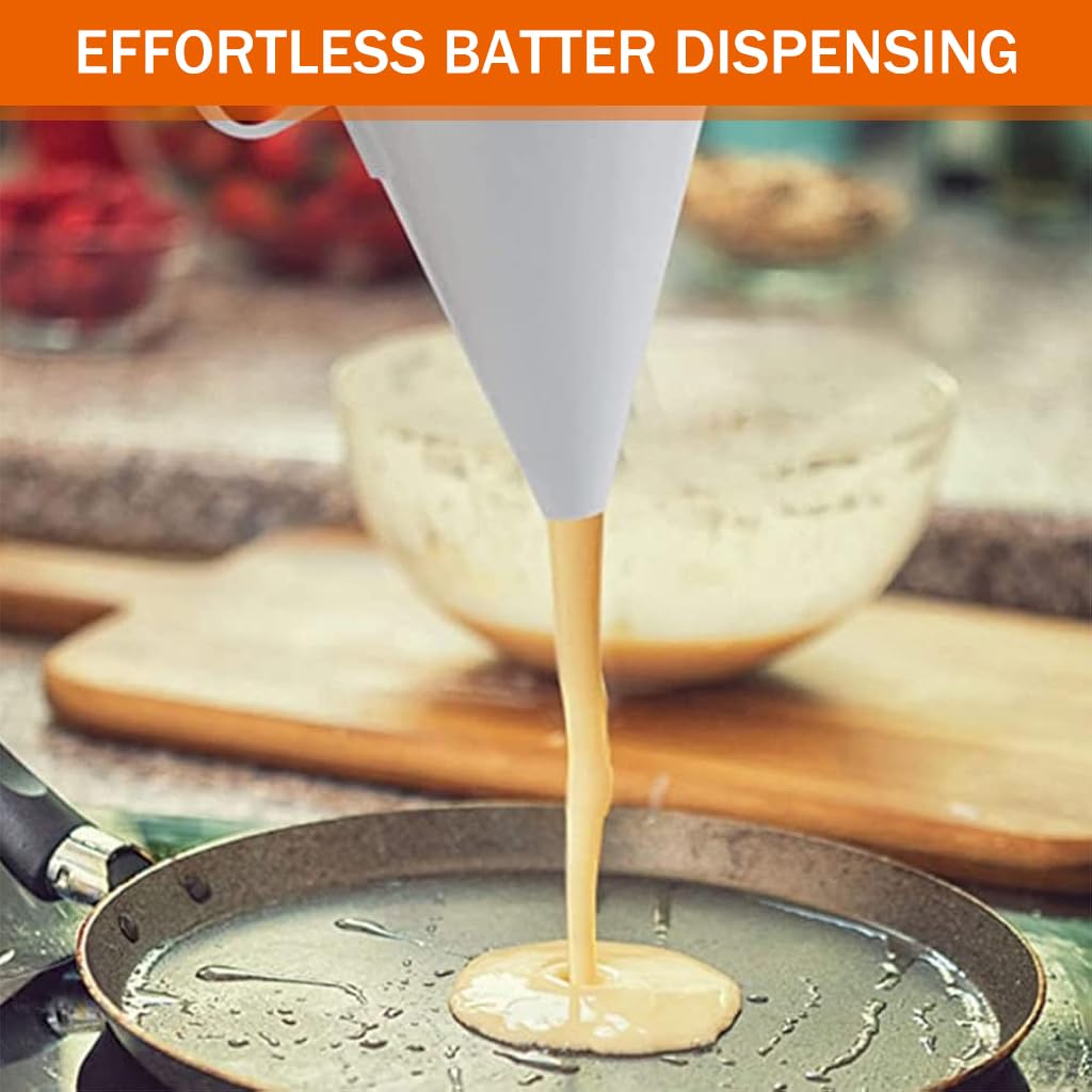 HASTHIP® Batter Dispenser Kitchen Funnel Dispenser forBatter Slurry Easy Control Funnel-shape Dispenser for Batter, Melt Chocolate, Kitchen Batter Dispenser for Waffles, Doughnuts, Takoyaki Balls