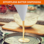 HASTHIP® Batter Dispenser Kitchen Funnel Dispenser forBatter Slurry Easy Control Funnel-shape Dispenser for Batter, Melt Chocolate, Kitchen Batter Dispenser for Waffles, Doughnuts, Takoyaki Balls