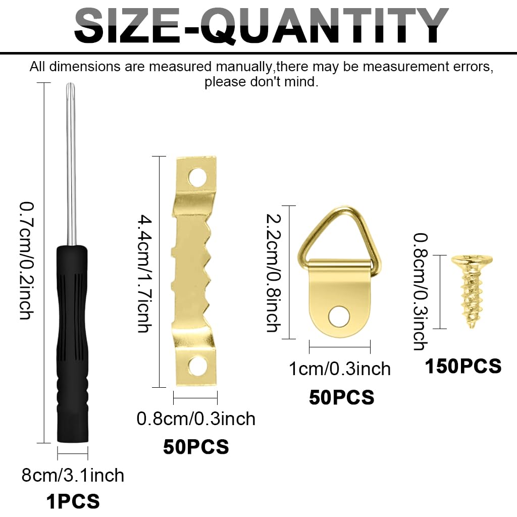 HASTHIP Picture Frame Hanging Kit for Wall Mounting Artworks with 251 pcs & Screwdriver