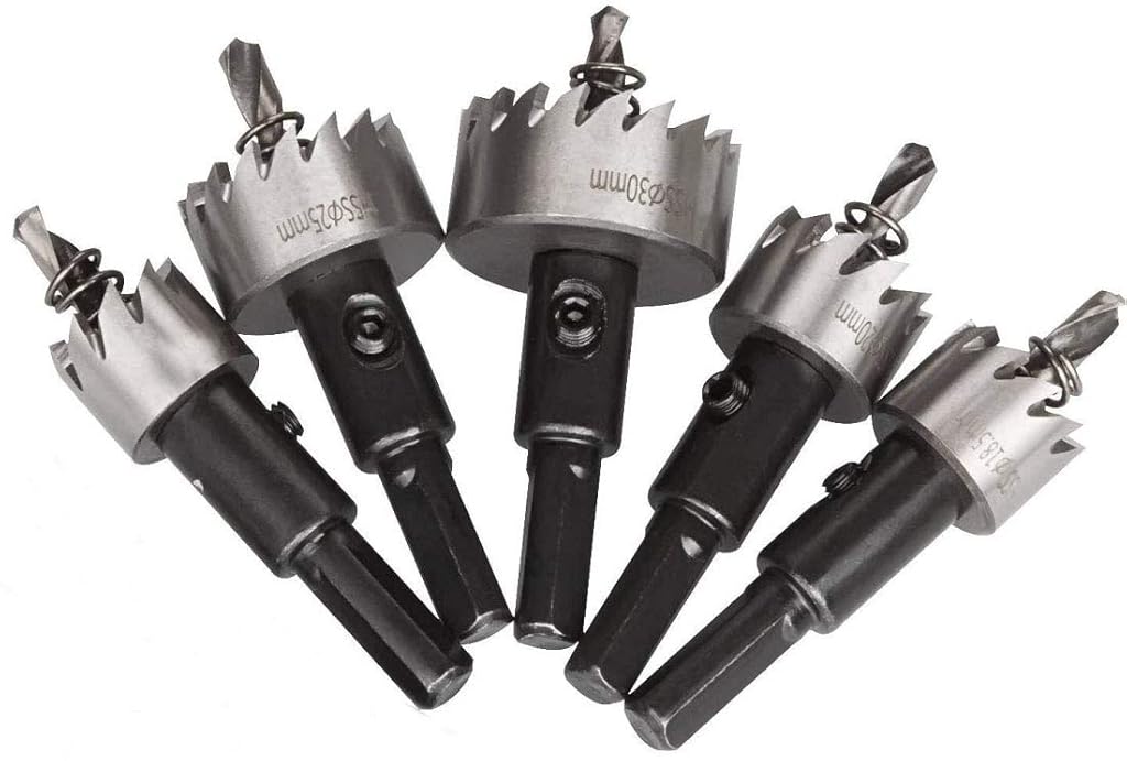 5Pcs Professional 16-30Mm Hss Drill Bits Set Hole Saws Drill Bit Stainless High Speed Steel Metal Alloy, Hex