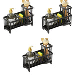HASTHIP Sink Organiser for Kitchen Countertop featuring 3 Compartments and Sponge Holder