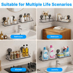 HASTHIP Suction Cup Bathroom Shelf, Large Capacity No-Drill Shower Organizer