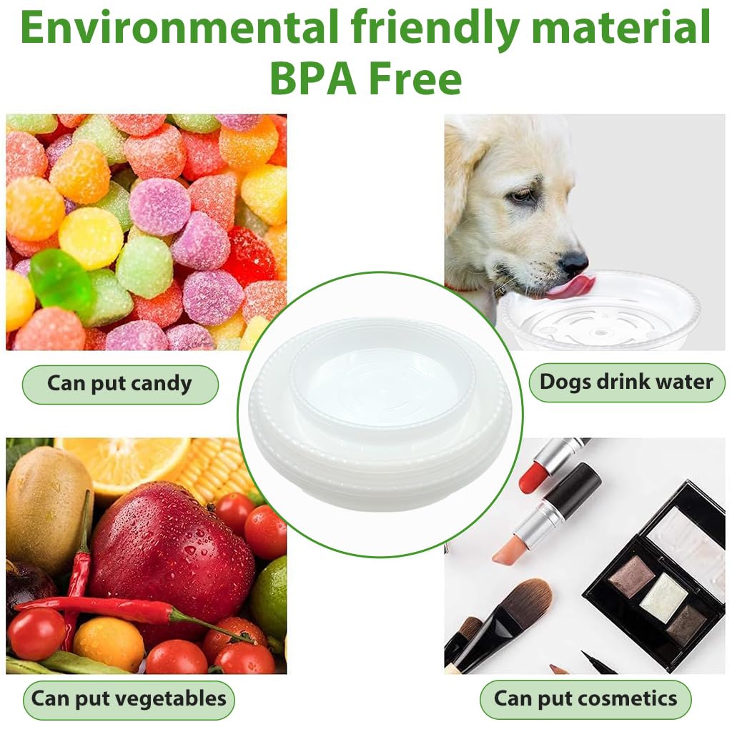 HASTHIP Plant Pot Saucers for Indoor and Outdoor Use with Drainage Grooves 12pcs 9.8 in | Clear Plastic Trays to Prevent Water Spillage