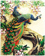 HASTHIP 5D Diamond Painting DIY Peacock for Home Décor with Cross Stitch Craft 32×45 Cm