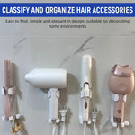 HASTHIP Hair Dryer Stand for Wall Mounted Styling | 2PCS No Drill Organizer with Cable Grip