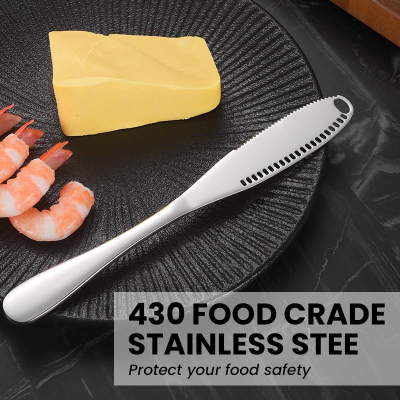 HASTHIP Butter Spreader Knife Set for Cold Butter with 8 in Design and Shredding Holes