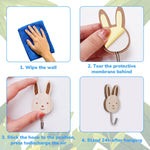 HASTHIP Cartoon Wooden Wall Hooks for Entryway and Room with Self-Adhesive Design | 6Pcs Durable Wood & Metal Organizer