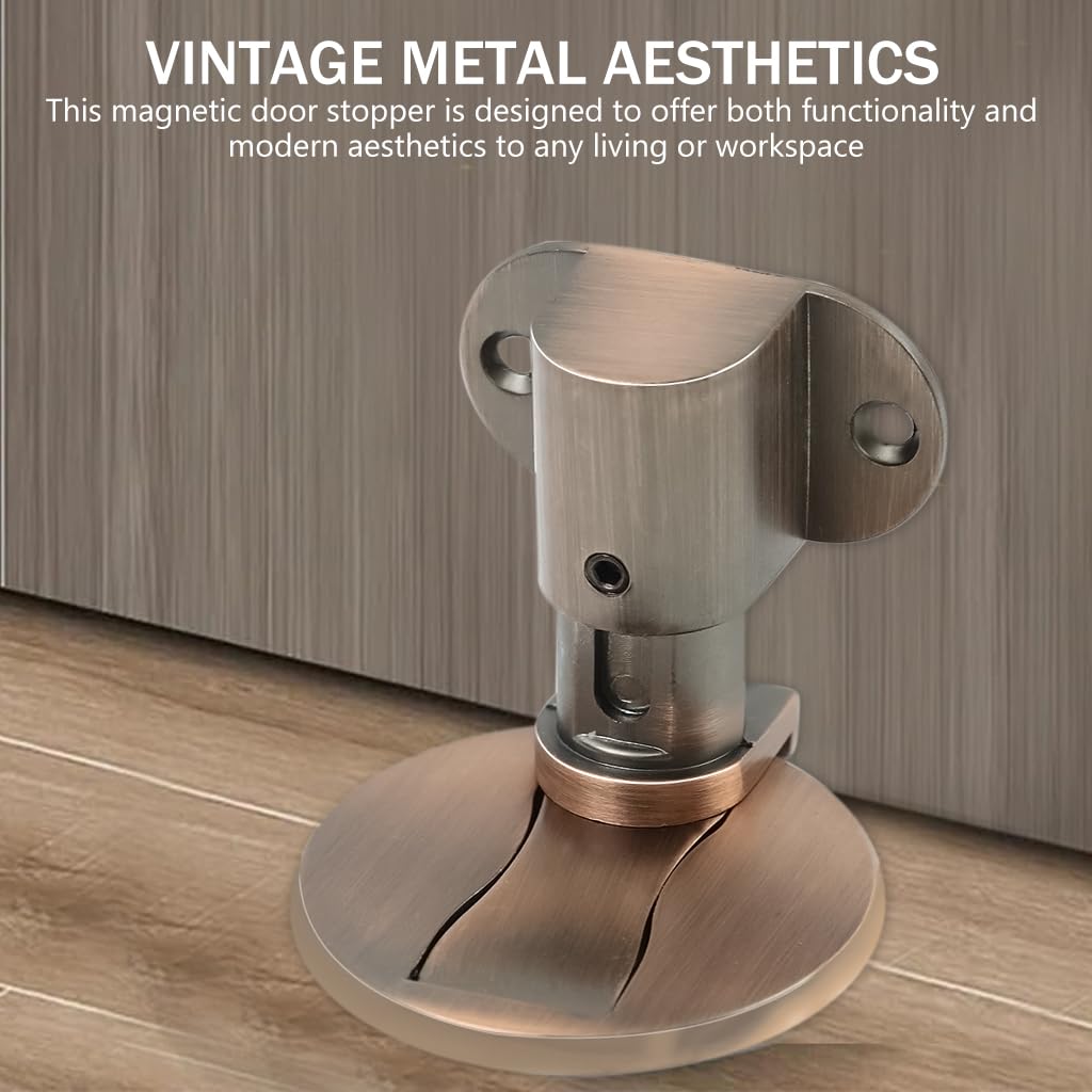 HASTHIP Magnetic Door Stopper for Bedroom and Bathroom featuring Adjustable No Drill Mount | Zinc Alloy Vintage Finish