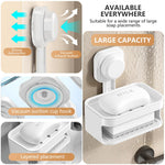 HASTHIP Silicone Soap Holder for Bathroom with Quick Drain Design and White Sponge | Stickable Anti Slip Dish for Kitchen and Sink