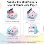 HASTHIP® 3 Rolls Thermal Printer Paper 57x25mm,3 Color Mini Refill Paper Rolls for Portable Bluetooth Receipt and Sticker Printers,High-Quality Smooth Printing 5 Metres Each Roll