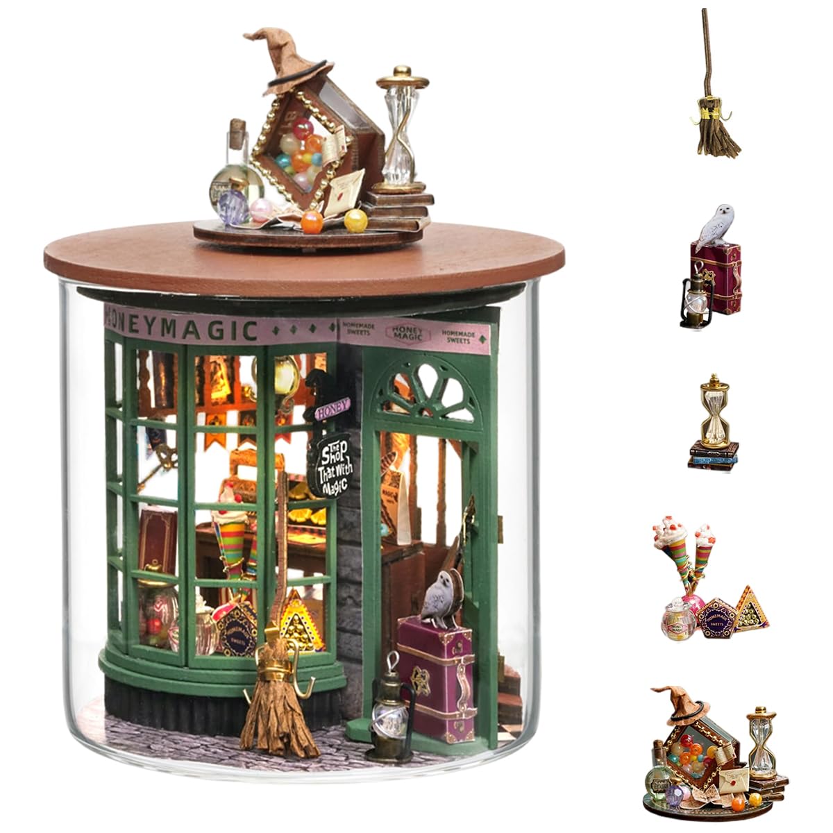 HASTHIP® Casa de Muñecas en Miniatura DIY Kit de Manualidades Creativas Serie Botella Ensueño con Muebles y Decoración
