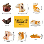 HASTHIP® 8Pcs Squirrel Miniature Decor Mini Walnut House Decor Moss Landscape Decorations Resion Miniature Decor for Moss Landscape, Garden Ornament, Flower Pots, Dollhouse Garden Decorations