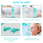 HASTHIP® 300ML Neti Pot for Sinus Rinse Bottle Nasal Wash Nasal Irrigation Jal Neti Pot with 2 Nozzles, Nose Cleaner Washing Bottle Nasal Spray Nose Cleaner for Adult & Kid Travel Essentials, Green