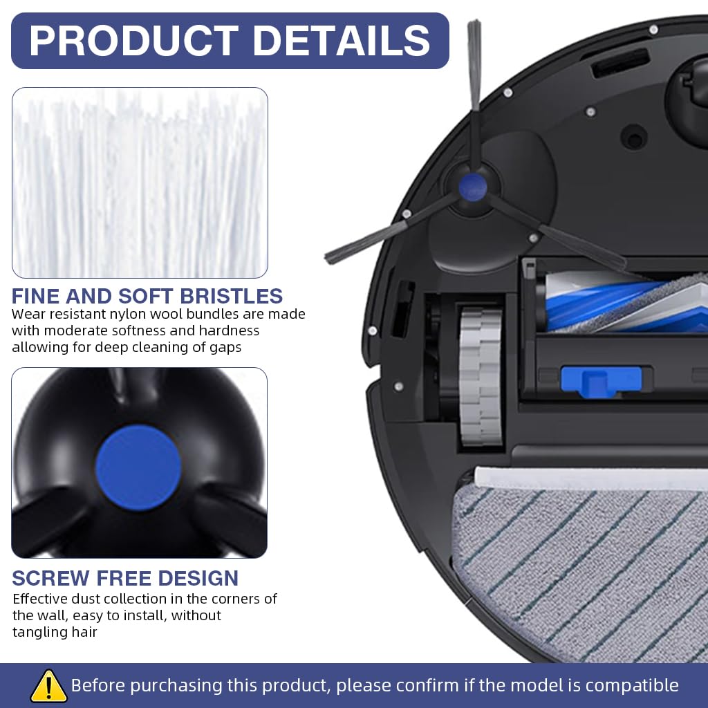 HASTHIP Replenishment Kit for Ecovacs Deebot N20 Pro with 6 Pieces | 2 Side Brushes and Filters