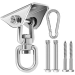 HASTHIP® Ganchos de Techo Giratorios 360° de Acero Inoxidable,Soporte Montaje Pesado para Hamaca,Silla Colgante Saco Boxeo Yoga Luces o Ventilador Carga Máx 250 kg Plata