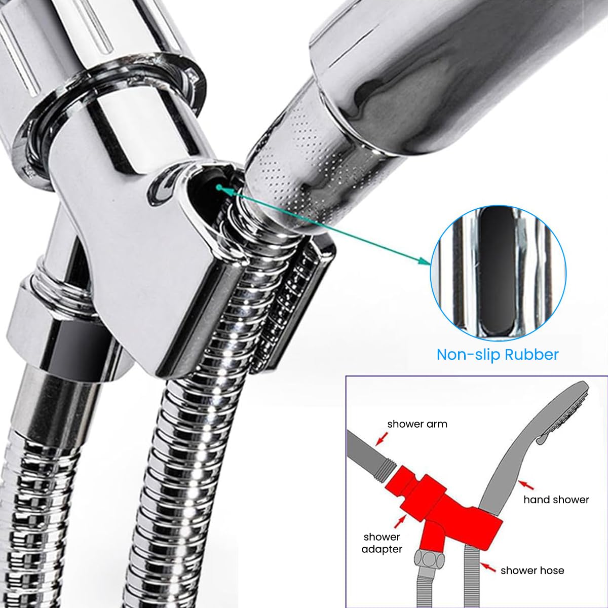HASTHIP Hand Shower Head for Bathroom with 2.5 GPM Pressure Increaser and 304 Stainless Steel