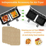 100 Sheet Air Fryer Disposable Paper Liner, 8''*5.5'' Perforated Square Air Fryer Paper, Non-Stick Air Fryer Paper Liners for Large Toaster Oven, Microwave, Frying Pan, Steamer, Airfryer