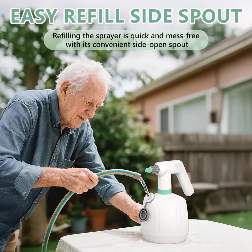 HASTHIP Electric Sprayer 2L for Garden and Cleaning with Adjustable Mist & Stream Modes | USB Rechargeable Handheld Mister