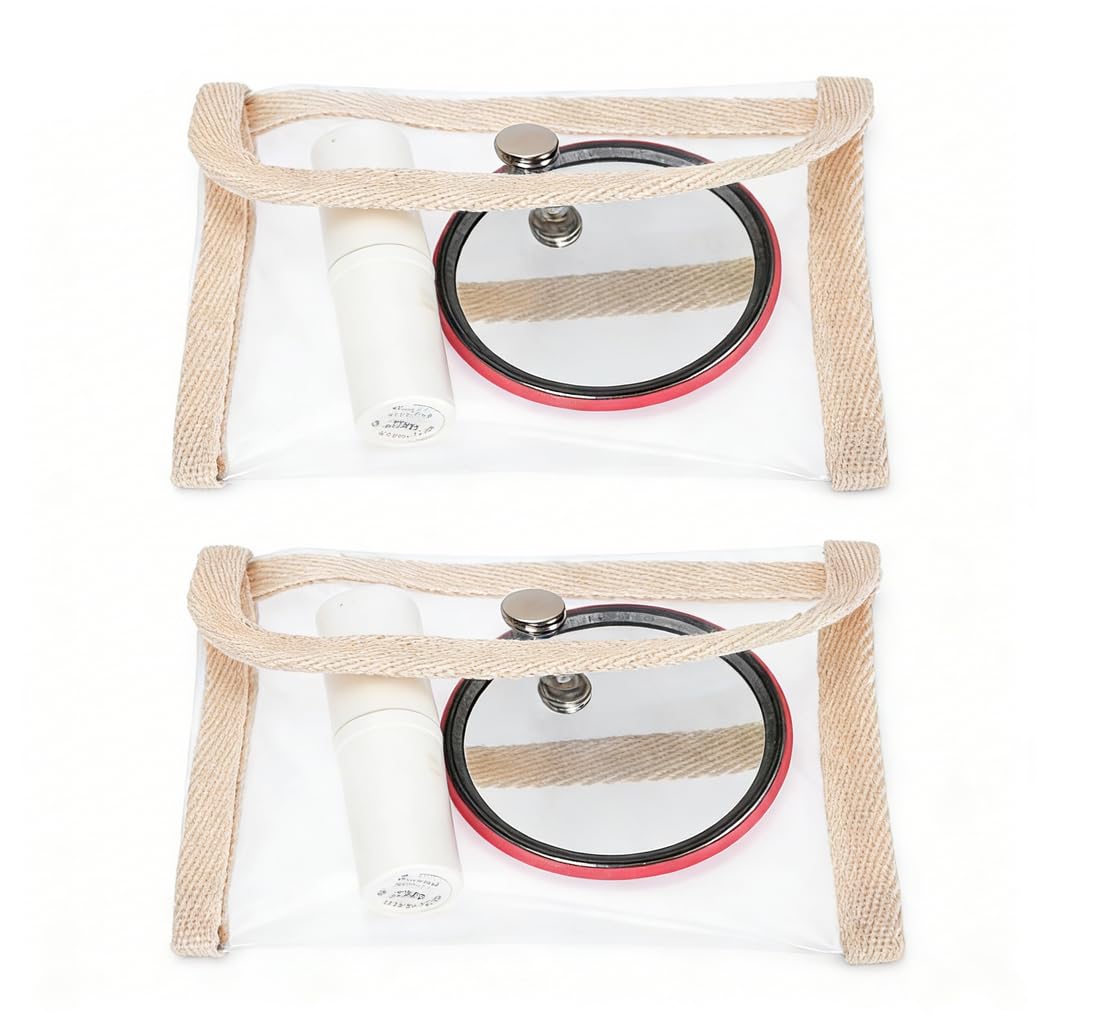 HASTHIP® Neceser Transparente de Viaje 2 Piezas,Bolsa de Aseo PVC Impermeable con Diseño Botón,Bolsa Cosméticos Portátil Aprobada por la TSA para Hombre y Mujer Organizador Baño y