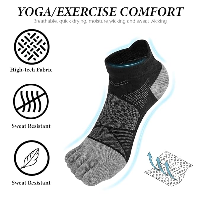 HASTHIP® Toe Socks No Show (3Pairs)