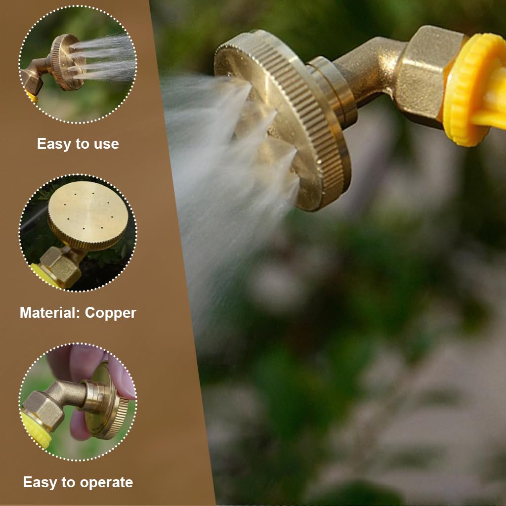 HASTHIP Copper Mist Sprayer Nozzle for High Pressure Water Guns with Adjustable Fine Spray | Ideal for Watering Cooling and Dust Control