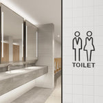 HASTHIP® Acrylic Adhesive Backed Men's and Women's Bathroom Sign, Bathroom Door Signs, Restroom Signs for Business,Bathroom Signage (Golden)-Black