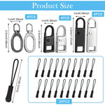 HASTHIP Zipper Puller Set for Jackets Bags and Luggage featuring 32 pcs PVC Tabs | Easy Detachable Repair Kit