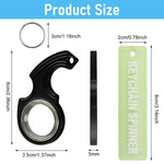 Zibuyu Key Chain for Anxiety Relief with Glow in the Dark Whirling Metal Charm | Gift for Men and Women