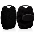 HASTHIP® Body Scrubber, Premium Silicone Shower Scrubber for Nourishing Cleaning & Exfoliating Your Skin Lather Boosting Bristles with Ergonomic No-Slip Handle, Body Exfoliator for Men and Women-Black
